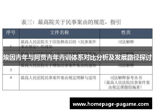 埃因青年与阿贾青年青训体系对比分析及发展路径探讨